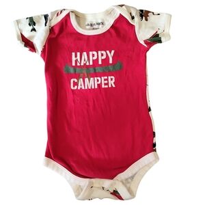 Little Blue House Red 'Happy Camper' Baby Onesie 12-18 Months